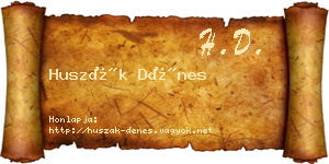 Huszák Dénes névjegykártya